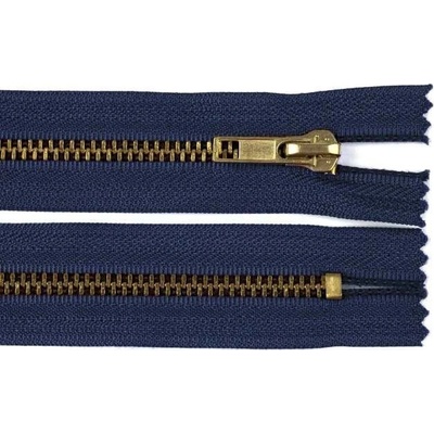 Zdrhovadlo zip mosazný 22cm nedělitelný 6mm tm. modrá