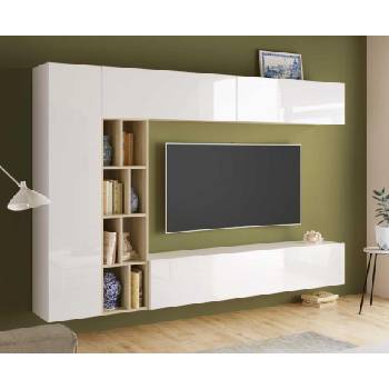 Холна секция Brandy дъб сонома и бял гланц