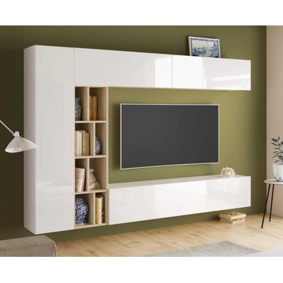 Холна секция Brandy дъб сонома и бял гланц