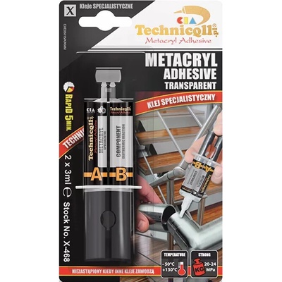 Technicqll Metakrylátové lepidlo, bezbarvé 2x3ml