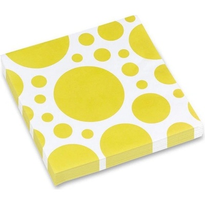 Amscan ubrousky Solid Color Dots žluté 2V 20ks 33x33cm