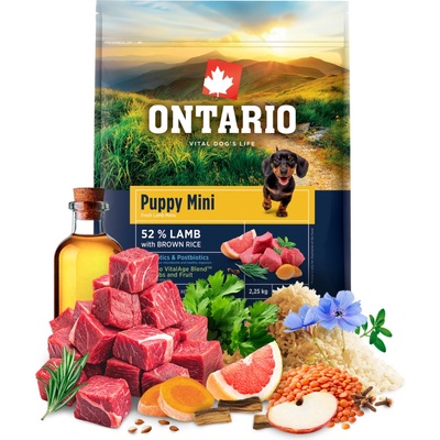 Ontario Puppy Mini Lamb & Brown Rice 2,25 kg