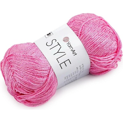 Bavlněná pletací příze Style s viskozovým vláknem 50 g Varianta: 8 (665) růžová, Balení: 1 ks 61631/160039/286294