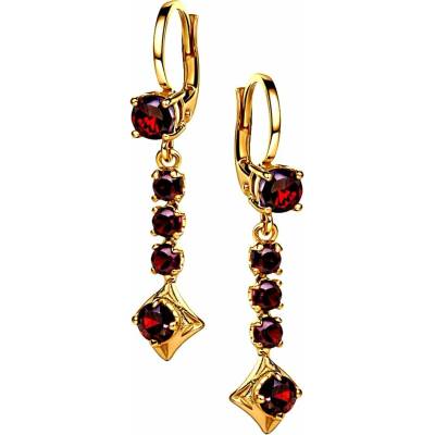 Zlaton Náušnice žluté zlato s almandinem visací 3.6cm 3.95g O28052505759