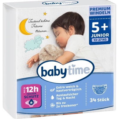 Babytime Windeln Junior 5+ 13-27 kg 34 ks