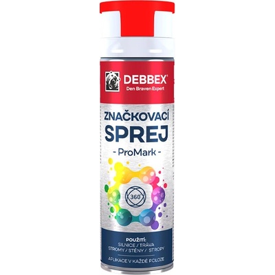 Den Braven Debbex značkovací sprej 500 ml červený