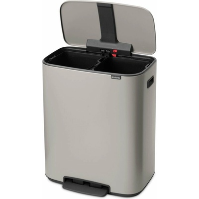 Brabantia Svetlosivý oceľový 2 x 30 l na triedený odpad/pedálový Bo