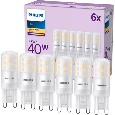 Philips 6x LED žárovka s paticí G9 3,7W = 40W 470 lm 2700K teplá bílá
