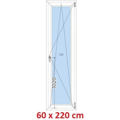 Soft Plastové okno 600 x 2200 mm, otevíravé a sklopné, Ořech