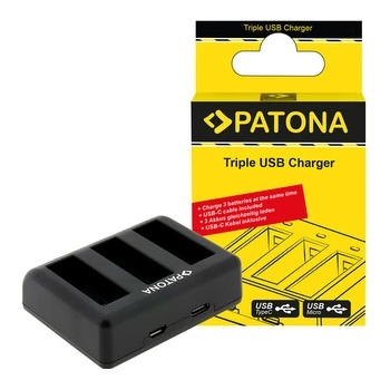 Patona Nabíječka pro digitální kameru Triple DJI Osmo Action 3 / 4 / 5 USB-C PT1422