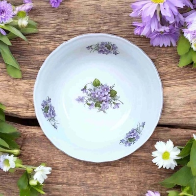 Misa kompótová 24cm FIALKY Český porcelán Dubí