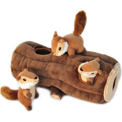 ZippyPaws Burrow Log with 3 Chipmunks 35,5 cm