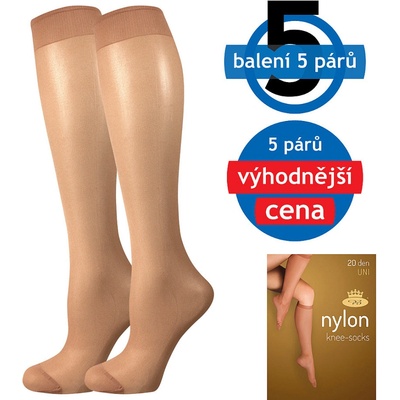 Lady B Nylon 20 DEN Silónové podkolienky 5 párov golden