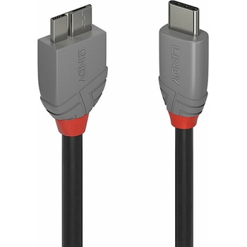 Lindy Кабел Lindy Anthra Line, от USB-C(м) към USB Micro-B 3.0(м), 1m, черен (LNY-36621)