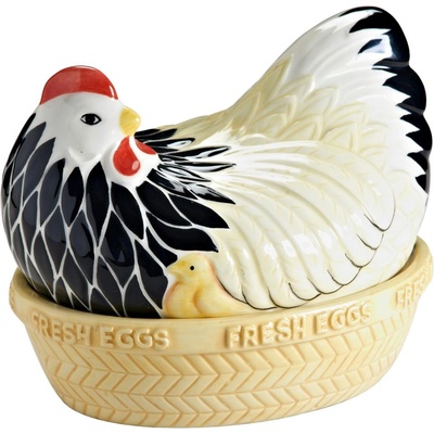 Mason Cash Кухненски буркан за съхранение MOTHER HEN, 21 см, черен/бял, камък, Mason Cash (MSC2001275)