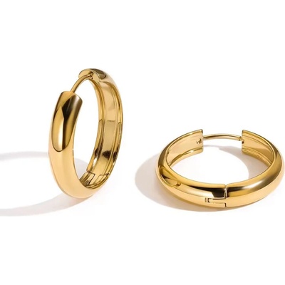 Victoria Filippi Stainless Steel Kruhové náušnice Estefani Gold 25 mm, chirurgická ocel E-NE93068/21 Zlatá