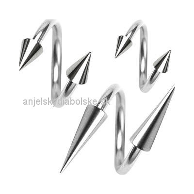 Piercing do obočia špirála s kuželmi TS02-161034