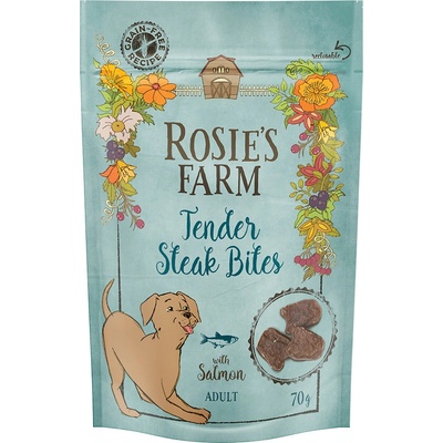 Rosies Farm Snac x Adult Tender Steak Bites losos výhodné 3 x 70 g