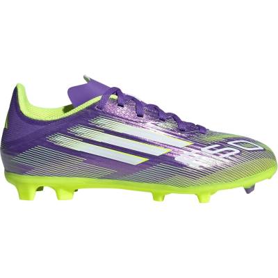 adidas Детски футболни бутонки Adidas F50 League Childrens Firm Ground Football Boots - Purple/White