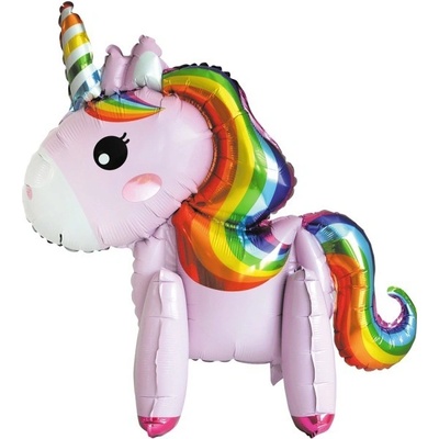 GoDan Balonek fóliový Jednorožec stojící růžový 65 cm