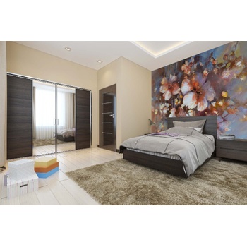 DIMEX ART s. r. o Самозалепваща се флизелинова фототапета картина - кафяви цветя 375 x 250 см