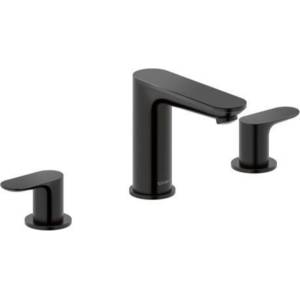Duravit Wave - Смесител за умивалник с изпускателен клапан „Push-Open, монтаж с 3 отвора, матово черно WA1060005046 (WA1060005046)