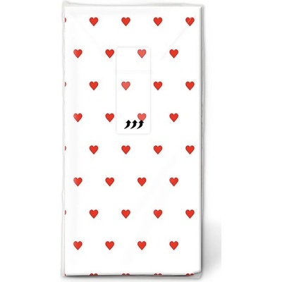 Paper Design Papírové kapesníčky 4-vrstvé zamilovaný motiv PETITS COEURS RED 10 ks