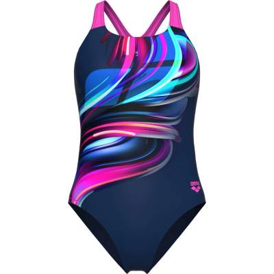 arena Дамски бански костюм Arena Women's Bloom Swimsuit Swim Pro Back LB Swimsuit - Multi Navy / Navy / Shocking Pink - размер 34 (EU) (150-5753-0211)