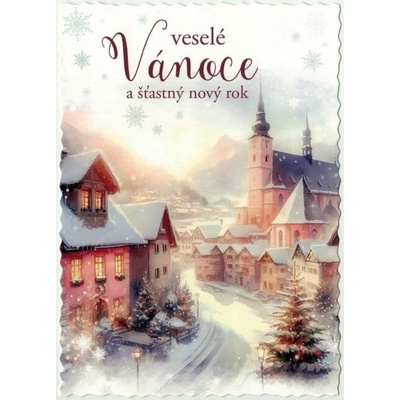 Pohlednice vánoční Vesnička 3