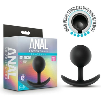 Image 1 of Blush Novelties Anal Adventures Platinum Silicone Vibra Plug Black