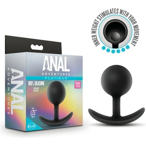Blush Novelties Anal Adventures Platinum Silicone Vibra Plug Black