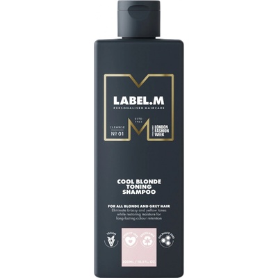Label.M Cool Blonde Toning Shampoo tónovací šampon pro platinově blond a šedivé vlasy 300 ml