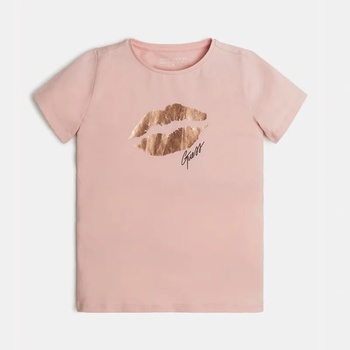 Image 1 of GUESS Розова тениска с къс ръкав с апликация и надпис Guess