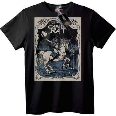 NOONEBRAND Тениска Еднорог Воин от Фантазията - 2XL, Black