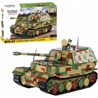 COBI 2582 World War II Nemecký ťažký stíhač tankov Panzerjäger Tiger (P) Sd.Kfz.184 Elefant 1:28