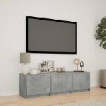 vidaXL TV шкаф с LED 140x34x40 см Бетонно сиво (3418704)