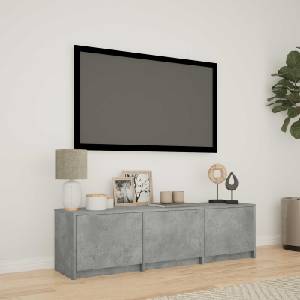 vidaXL TV шкаф с LED 140x34x40 см Бетонно сиво (3418704)