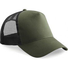 Beechfield Síťovaná Snapback Trucker zelená olivová černá