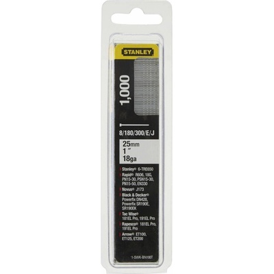 Stanley 1-SWKBN100T 25mm/1"/18 Kolárske klince typ 8/300/E/J, 1000ks