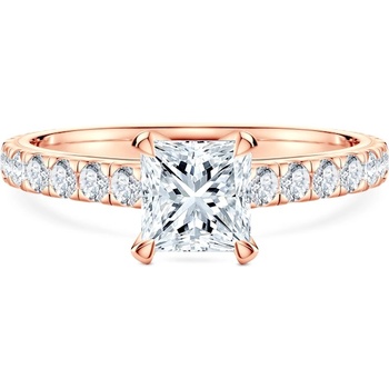 SAVICKI Годежен пръстен Share Your Love: розово злато, лабораторни диаманти с шлифовка "принцеса