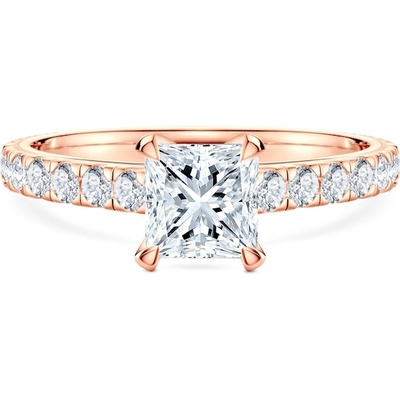 SAVICKI Годежен пръстен Share Your Love: розово злато, лабораторни диаманти с шлифовка "принцеса