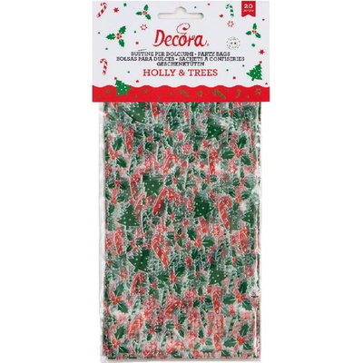 Decora Торбички с бонбони на Дядо Коледа - Холи и дървета 20 бр