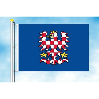 LIBEA, s.r.o. Moravská vlajka modrý list Rozměr: 30×45 cm, Uchycení: Karabiny na stožár