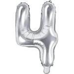 Party Deco Фолиев Балон Цифра, Сребърно - 35см - 4 (fb10m-4-018)
