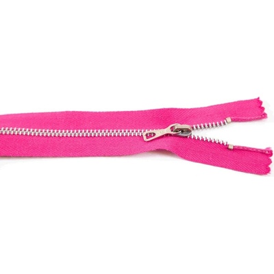 Nedeliteľný kovový strieborný zips č.3 viac farieb - dĺžka (16 - 20 cm) 20 cm Pink ružová
