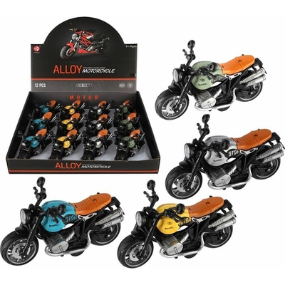 Teddies Motorka na zpětné natažení 13 cm na baterie se světlem, zvukem