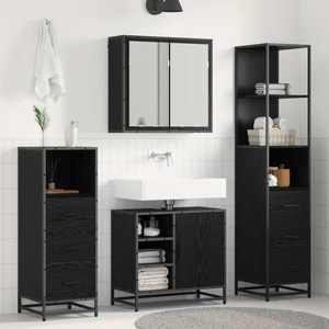 vidaXL Комплект мебели за баня 4 бр. Черния дъб 65 x 33 x 60 см (3402413)