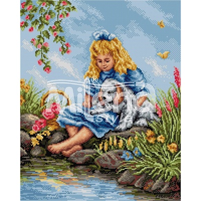 Milena Style Почивка край езерото - гоблен със схема конци dmc 1: 1