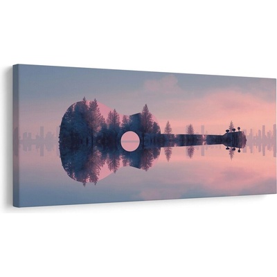 Obraz hudba a přírodní klid - 80x40