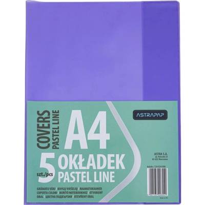 ASTRA Корици за брошури astra pap a/4 с мембрана pvc неонови пастелни цветове 5 бр. в опаковка 124024006 (124024006)